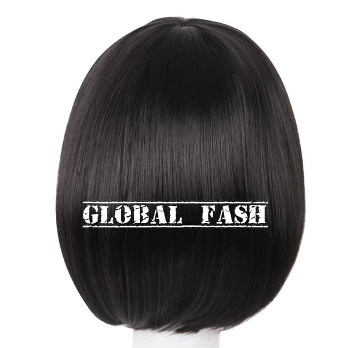 RB Wig Bob Hitam/ Wig Pendek Lurus / Wig Cosplay/ Rambut Palsu Full/ Wig Lurus Pendek/ Wig Poni