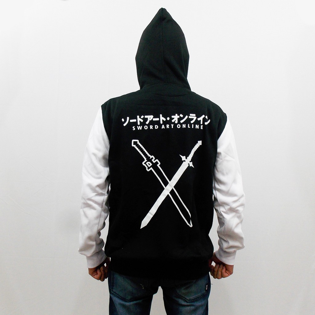 JAKET SAO - JAKET SWORD ART ONLINE - JAKET KIRITO SAO - HOODIE SAO - JAKET HOODIE PRIA ANIME SAO 2