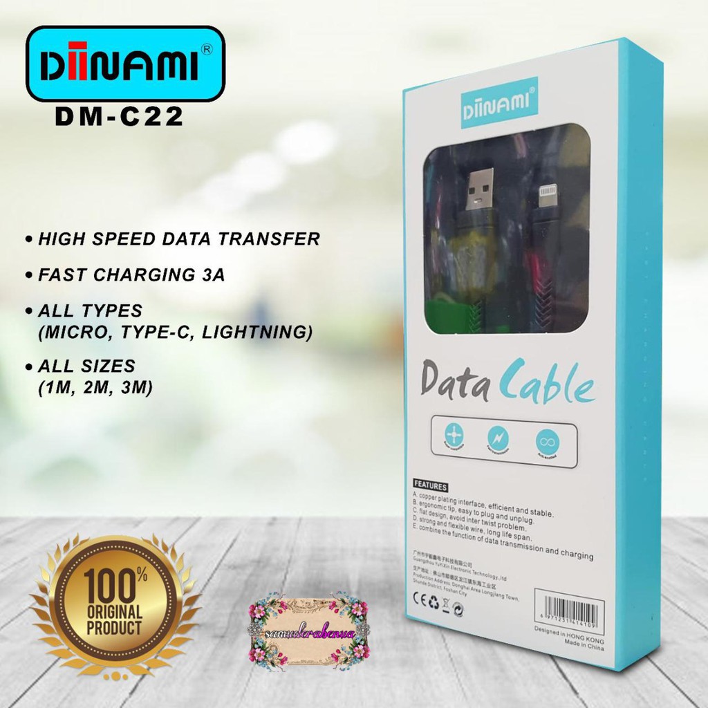 BM081 C22 DIINAMI Kabel data cable charger original ready Micro i ph0neee tipe c 1 2 3 meter 3Amper SB1269