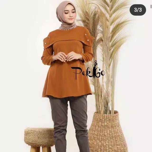 Marsya blouse brown  pekgo Apparel