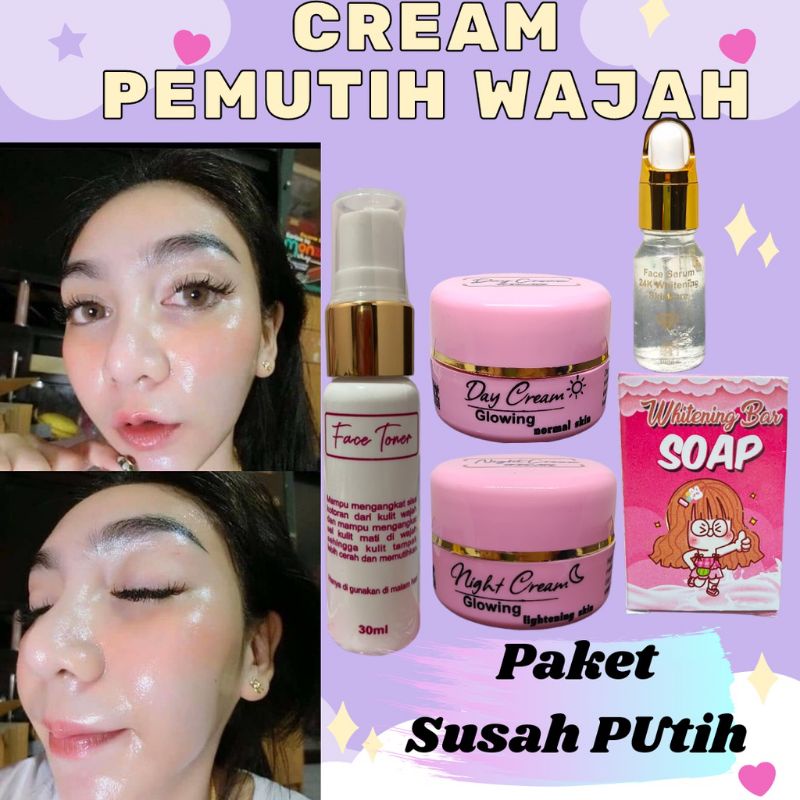 TERMURAH!!! PAKET SUSAH PUTIH + SERUM SUSAH PUTIH Cream pemutih wajah ampuh SKINCARE Pemutih wajah C