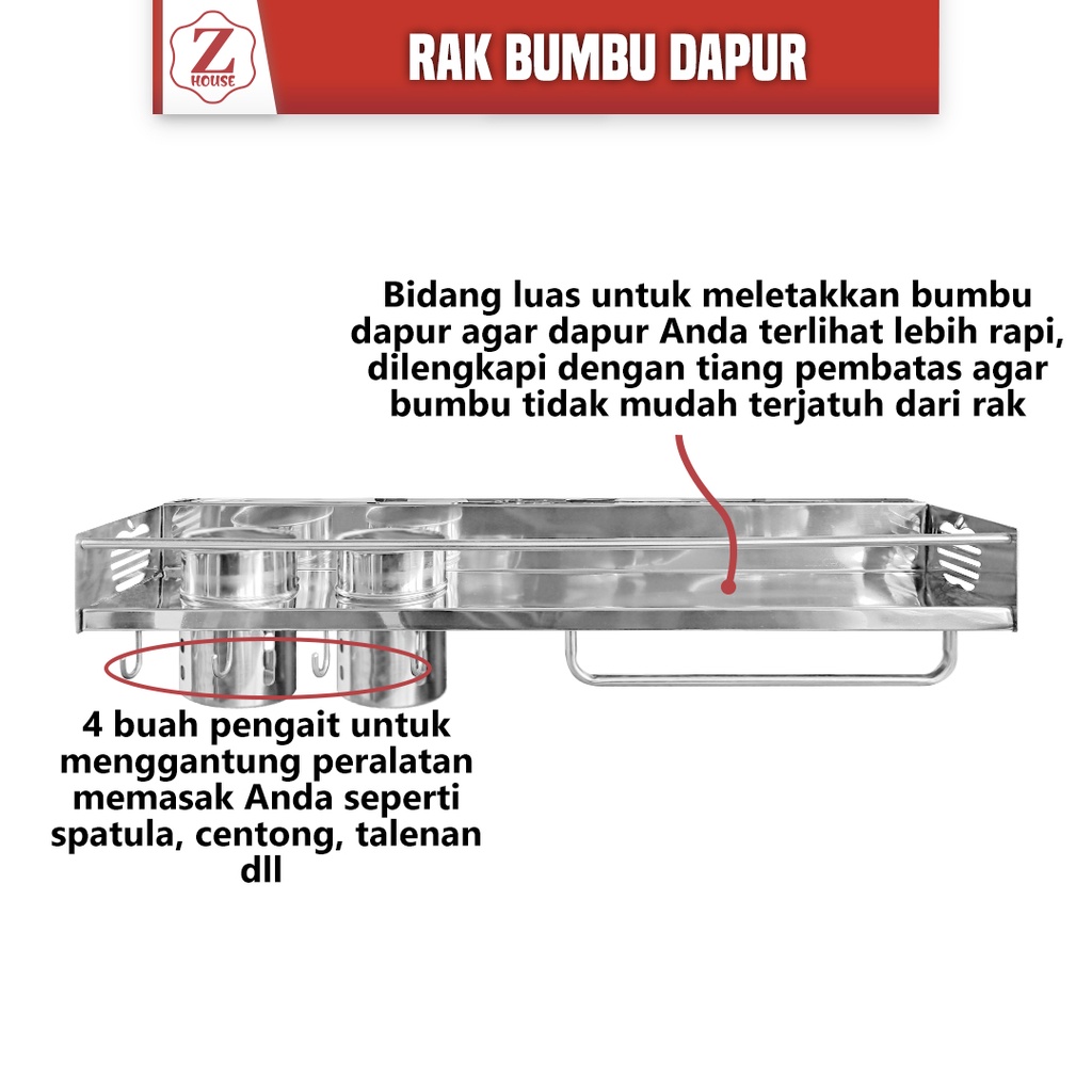 Rak Pisau-Rak Dapur 2 Gelas Full Stainless Steel-Rak Dinding Dapur-Rak Pisau-Rak Dapur 2 Gelas