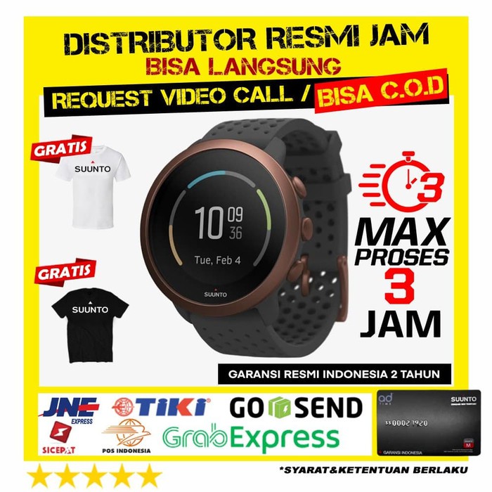 SUUNTO 3 SLATE GREY COPPER SS050415000 GARANSI RESMI PT.AD TIME