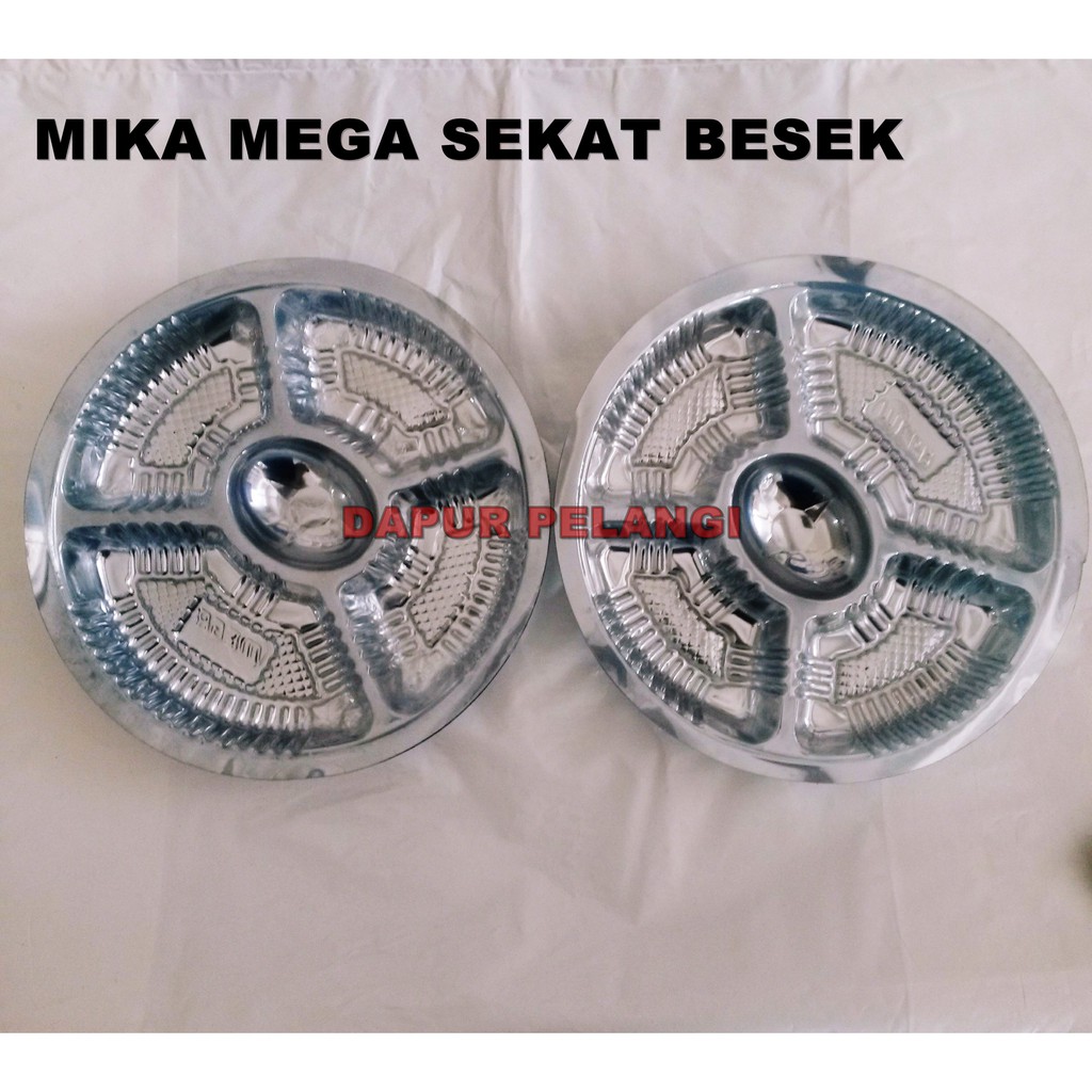 Mika Mega Sekat Besek SB / Mika Plastik Bening Bulat Sekat 5 / Mika Dalaman Besek isi 50pcs