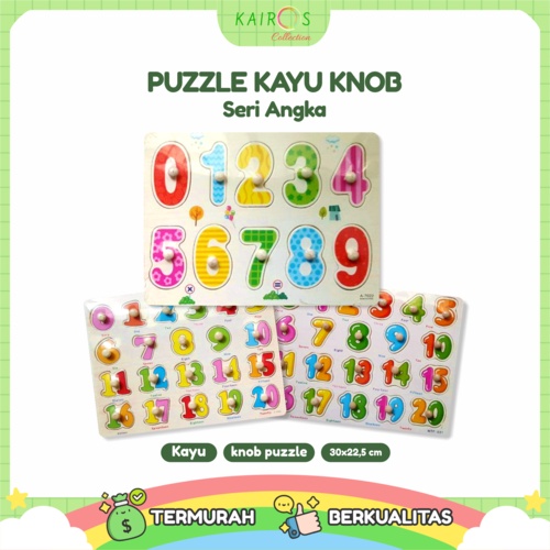 Puzzle Anak Kayu Knob Angka