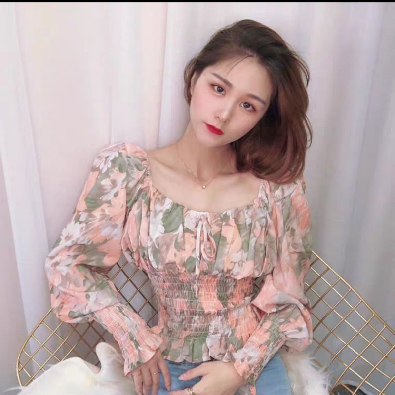 MDLV ~ 8284# Sicily Ruched Top Atasan Blouse Korea Import