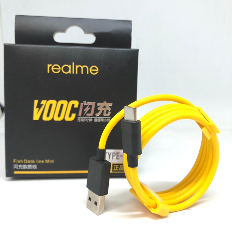 PROMO KABEL DATA REALME C3 KUNING ORIGINAL HIGHSPEED FLASH DATA MINI CABLE