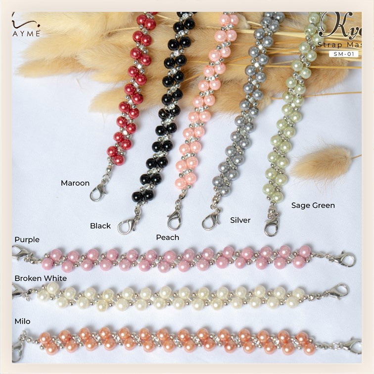 Konektor Masker Hijab Kya By Haymeofficial Strap Mask Dewasa Headloop Elastis Tali Ulir Mutiara