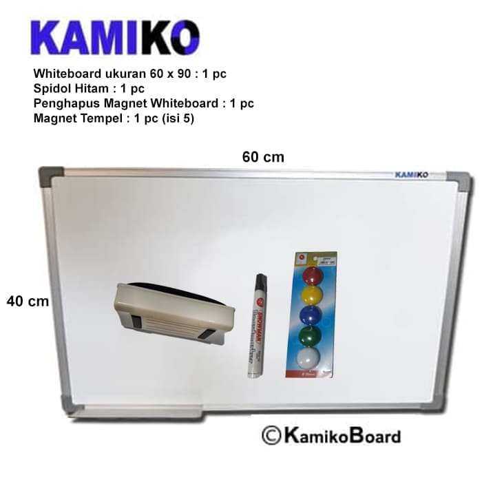 

Whiteboard Kamiko Gantung Uk 40 x 60 cm, SPDL HTM, HPSN, Magnet PROMO