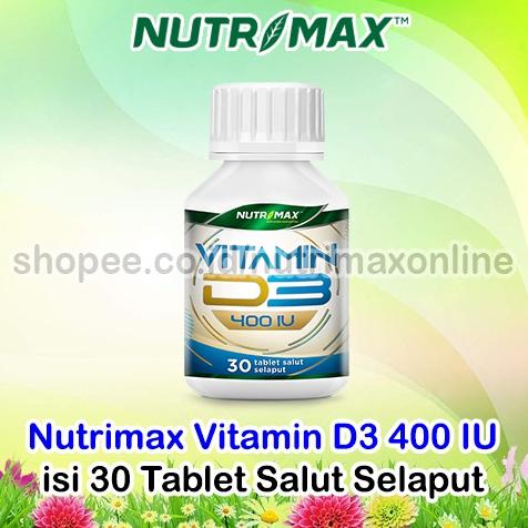 Nutrimax Vitamin D3 400 Iu Isi 30 Tablet Vit Tulang Gigi Osteoporosis Antibodi D 3 Vegan 400Iu