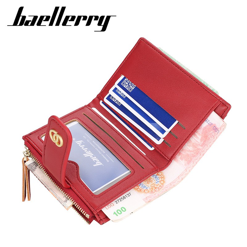 BAELLERRY NR063 Dompet Wanita Kecil Dompet Pendek Lipat Dompet Kartu Wanita Bahan Kulit PU Leather Premium WATCHKITE WKOS