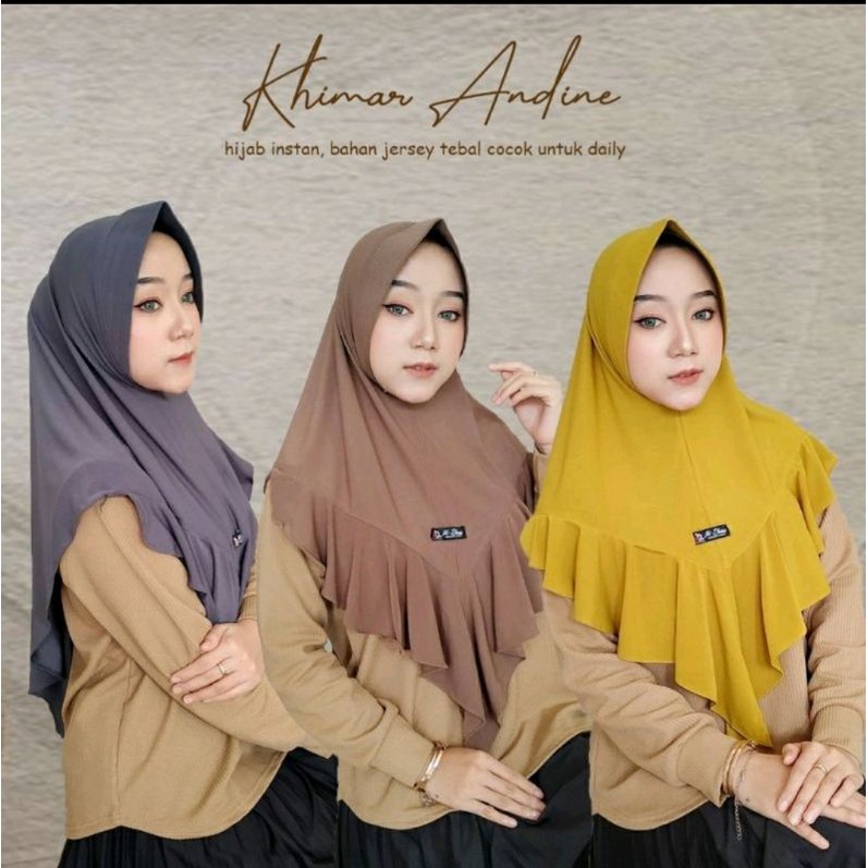 ANDINE POLOS••Jilbab instan• Simpel jersey• Hijab instan jersey* original al dans