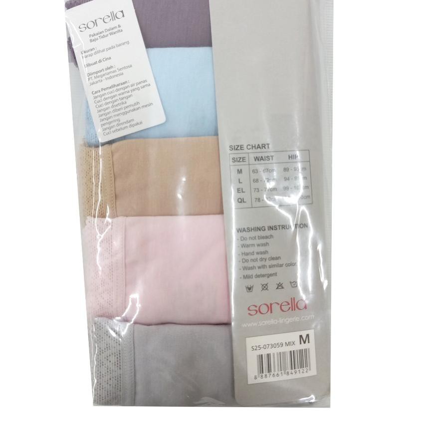 New Panty Pack (Celana Dalam) Sorella Cotton V-Back Midi Panty S25-73059MIX ✯