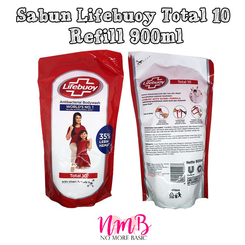 Lifebuoy Sabun Cair Refill Sachet 825ml - Mild Care / Total 10