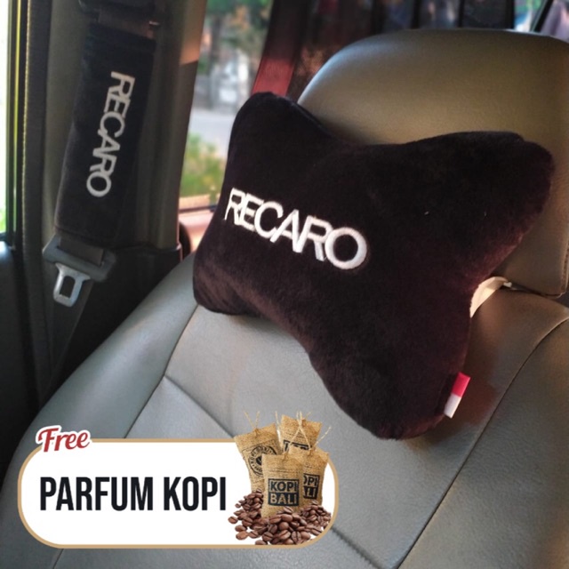 Equivalents| Set Bantal Jok Mobil Headrest RECARO Hitam Empuk Premium Logo Superman Merah Eksklusif