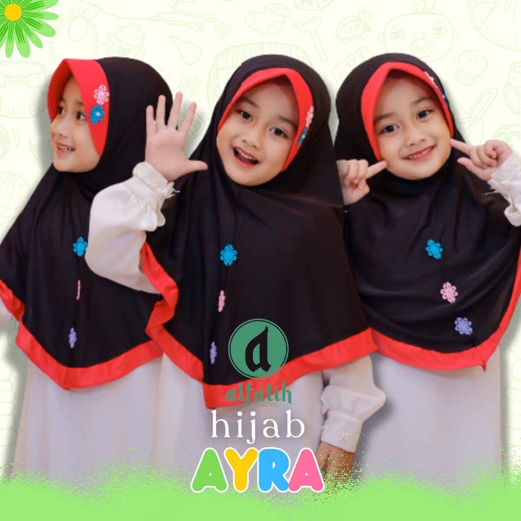 ALFATIH STORE /JILBAB ANAK SD AYRA MELATI/ HIJAB Anak Murah ianah