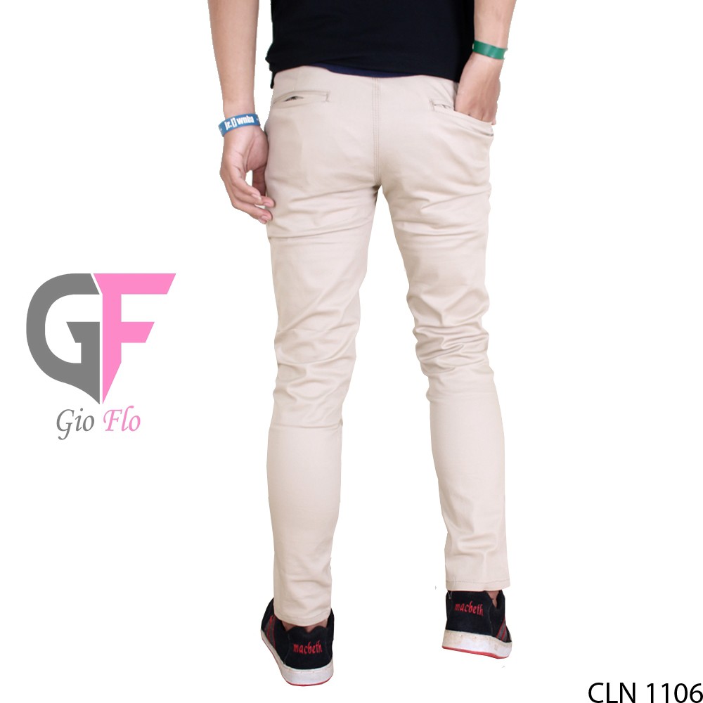 GIOFLO Chino Pants Celana Panjang Pria Casual Terbaru Krem / CLN 1106