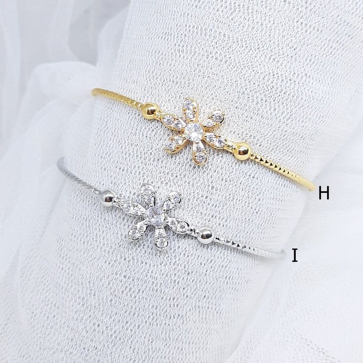 Gelang Bangle Wanita Permata Yaxiya Lapis Emas - BB376