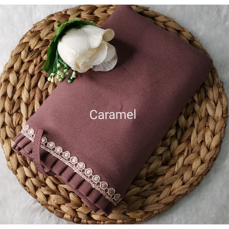 BERGO MARYAM KCB-LIPIT RENDA/AL'FADANI HIJAB-Caramel
