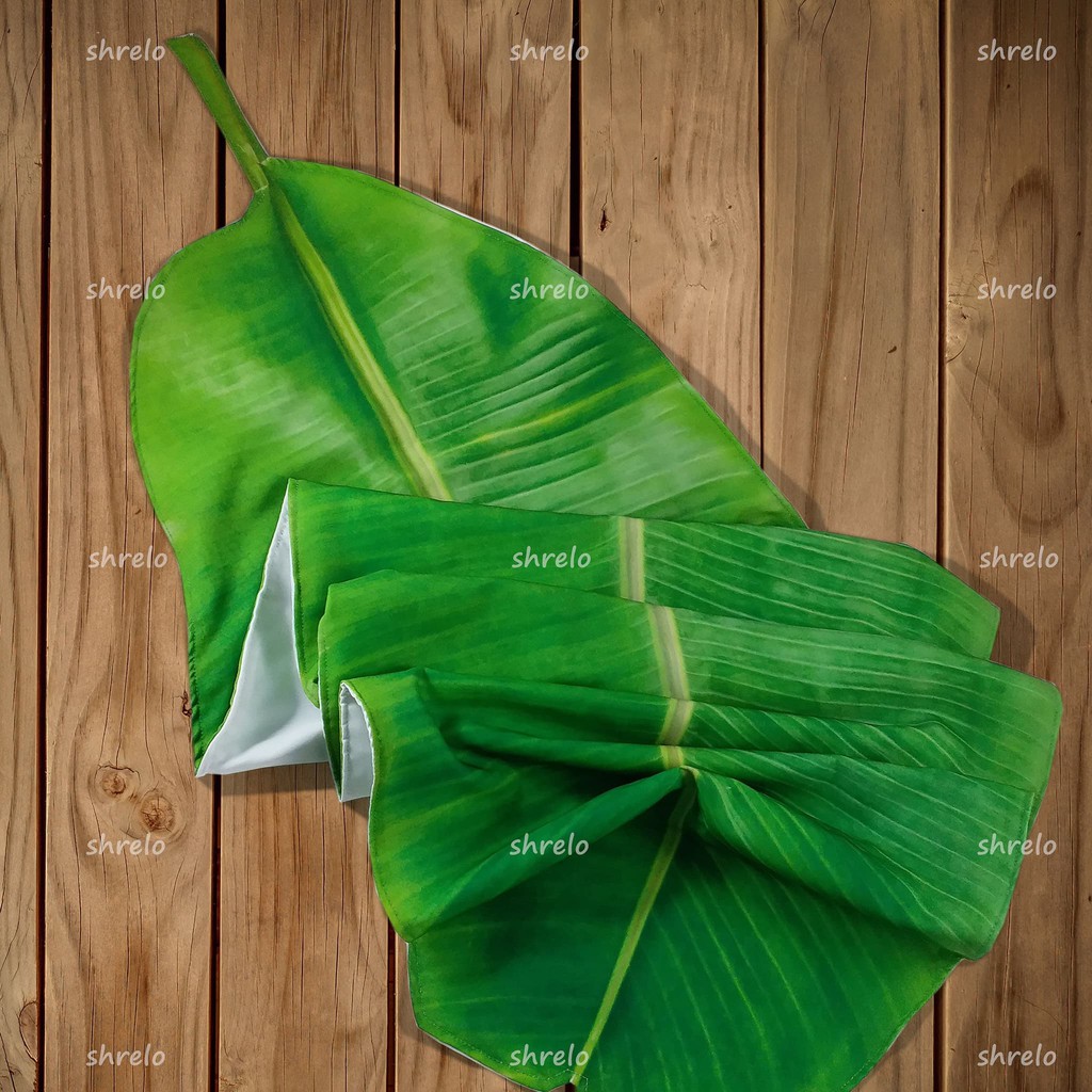 Table Runner Unik Daun Pisang Banana Satu Sisi Drill Premium Shopee Indonesia