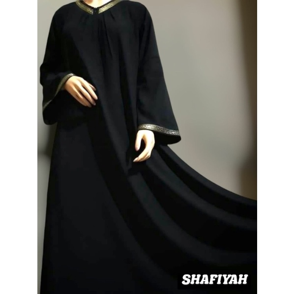 ABAYA SHAFIYAH COUPLE MOM AND KIDS JETBLACK S M L XL XXL ANAK 2-14 thn