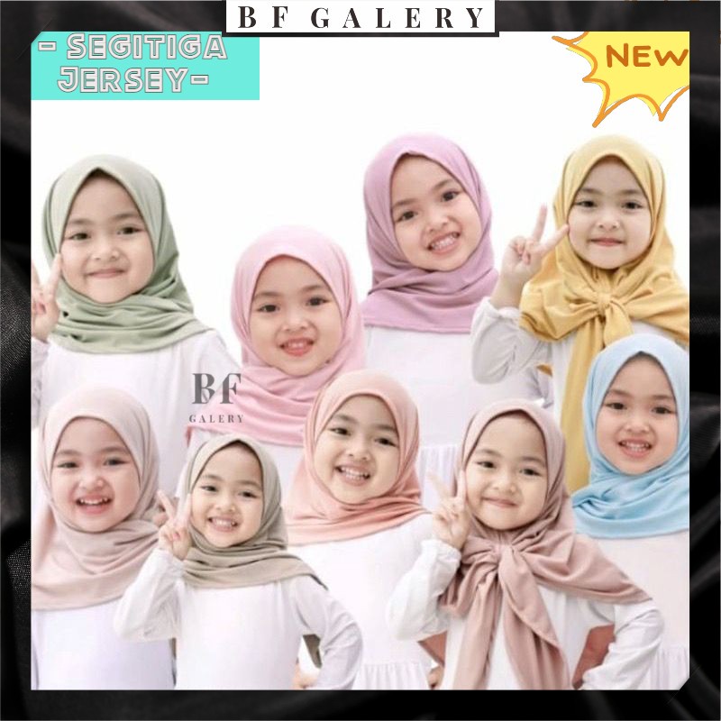 BFJ023 Hijab Anak Jersey Segitiga Instan Jilbab Maryam Bergo Anak Bahan Jersey Bahan Lembut Murah Jakarta