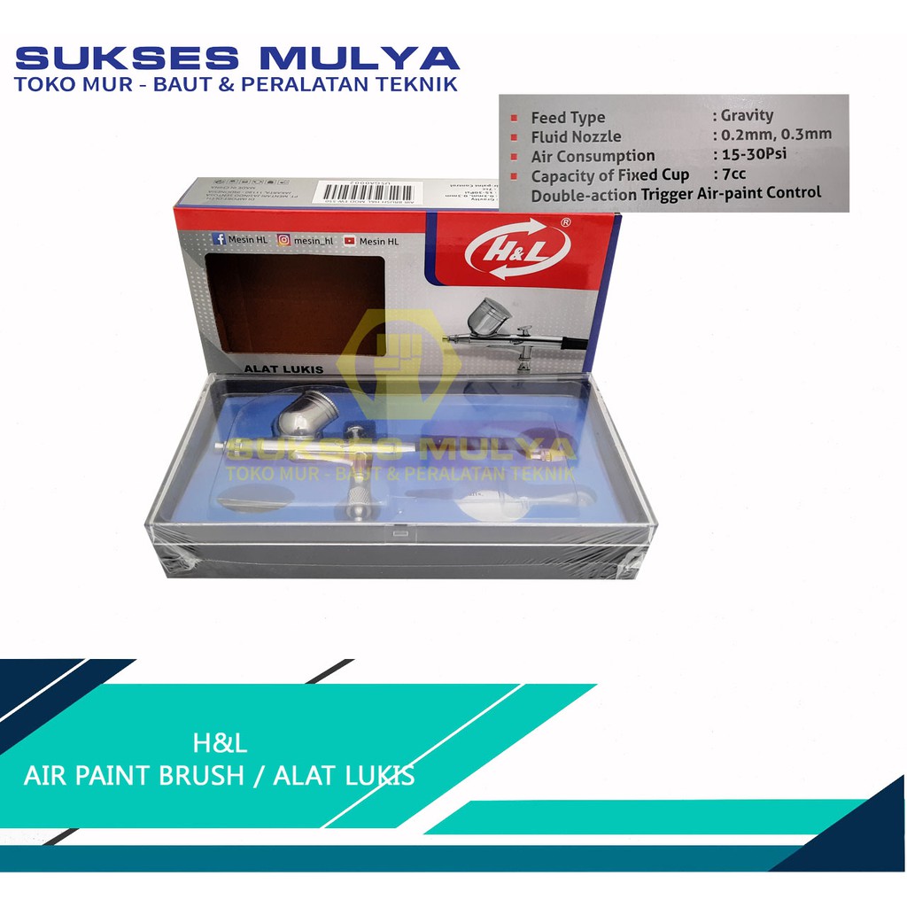 

H&L EW-550 Air Paint Brush Spray Gun Lukis Air Brush Kit