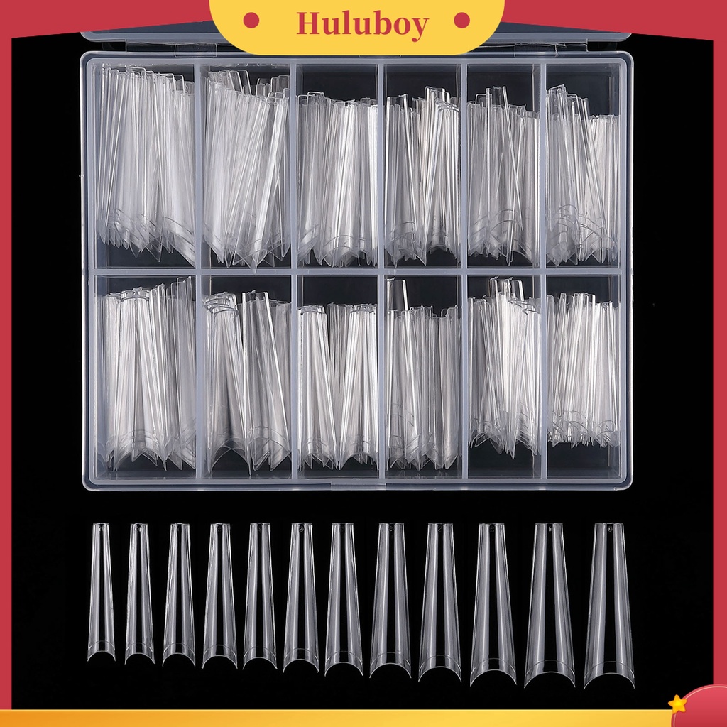 Huluboy Huluboy♡ 100 / 200 Pcs Cetakan Kuku Palsu Bahan ABS Reusable Untuk Manicure