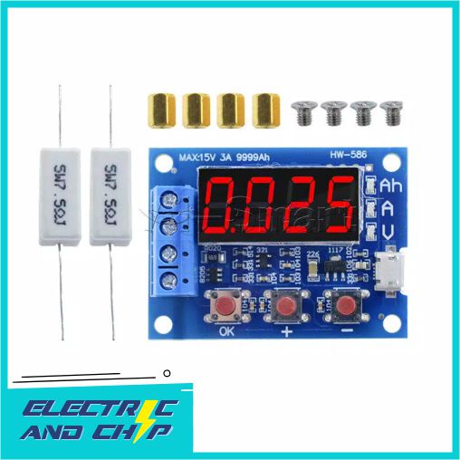 Battery Capacity Meter Discharge Tester Baterai 18650