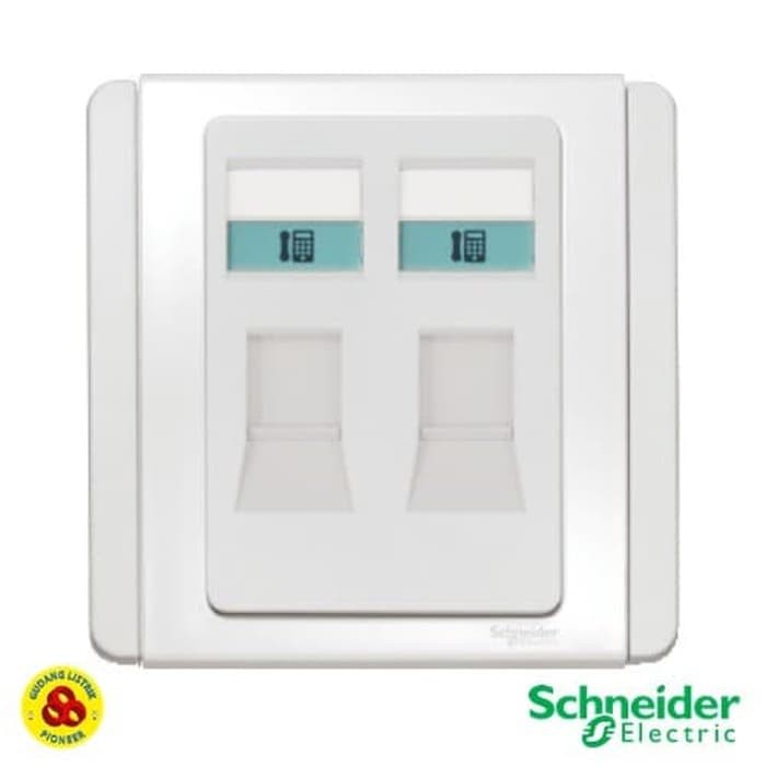 SCHNEIDER Stop Kontak Telp NEO E3032RJ WW 2G Telp Socket Outlet White