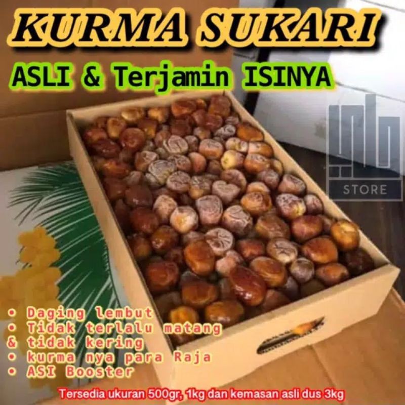 kurma Sukari 1 kg/Sukari basah Al qasim/Sukari 1 kg