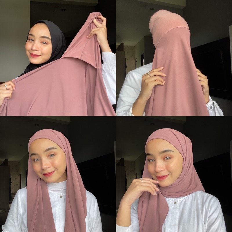 TERMURAH !!! HIJAB SEGI EMPAT INSTAN PLUS INNER 2IN1 HABIBI AINUN / SEGI TIGA INSTAN INNER 2IN1 CERUTY BABYDOLL