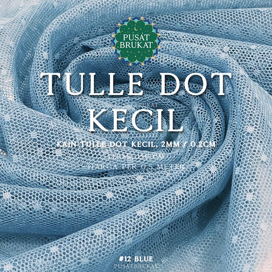 KAIN TILE DOT KECIL #1 - TULLE POLKADOT, Ø 0.2CM / 2MM, Lebar: 150cm [harga per 0.5m]