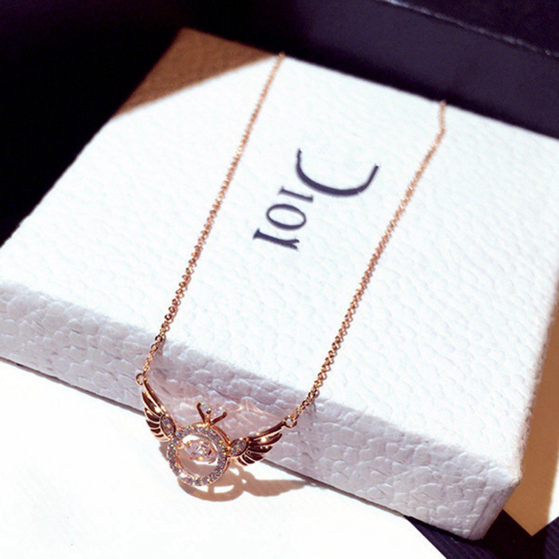 New Fashion Angel Wing Pendant Choker Necklace Eco Friendly Material Alloy Beads Boho Chain Necklace Collier Women Jewelry Gifts|Chain Necklaces