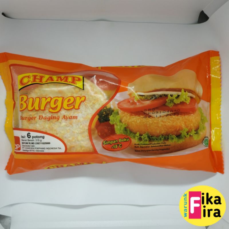 

Champ Burger Ayam isi 6 pcs