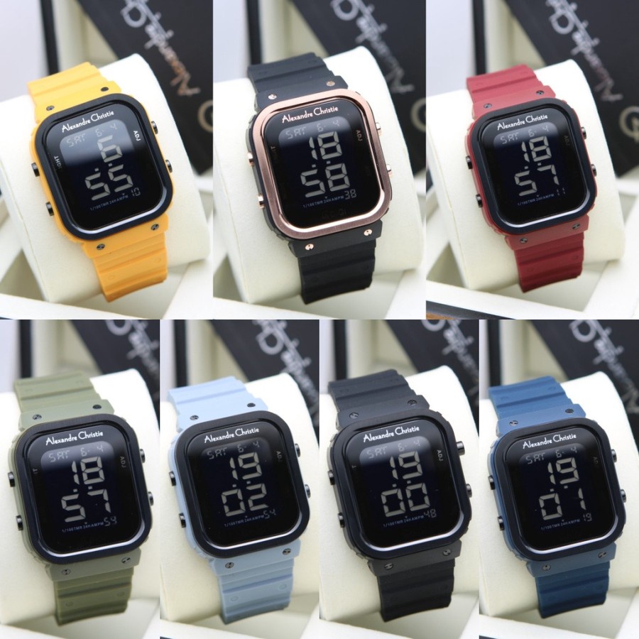 JAM TANGAN PRIA / WANITA ALEXANDRE CHRISTIE AC 9357 AC9357 DIGITAL RUBBER ORIGINAL GARANSI RESMI 1 T
