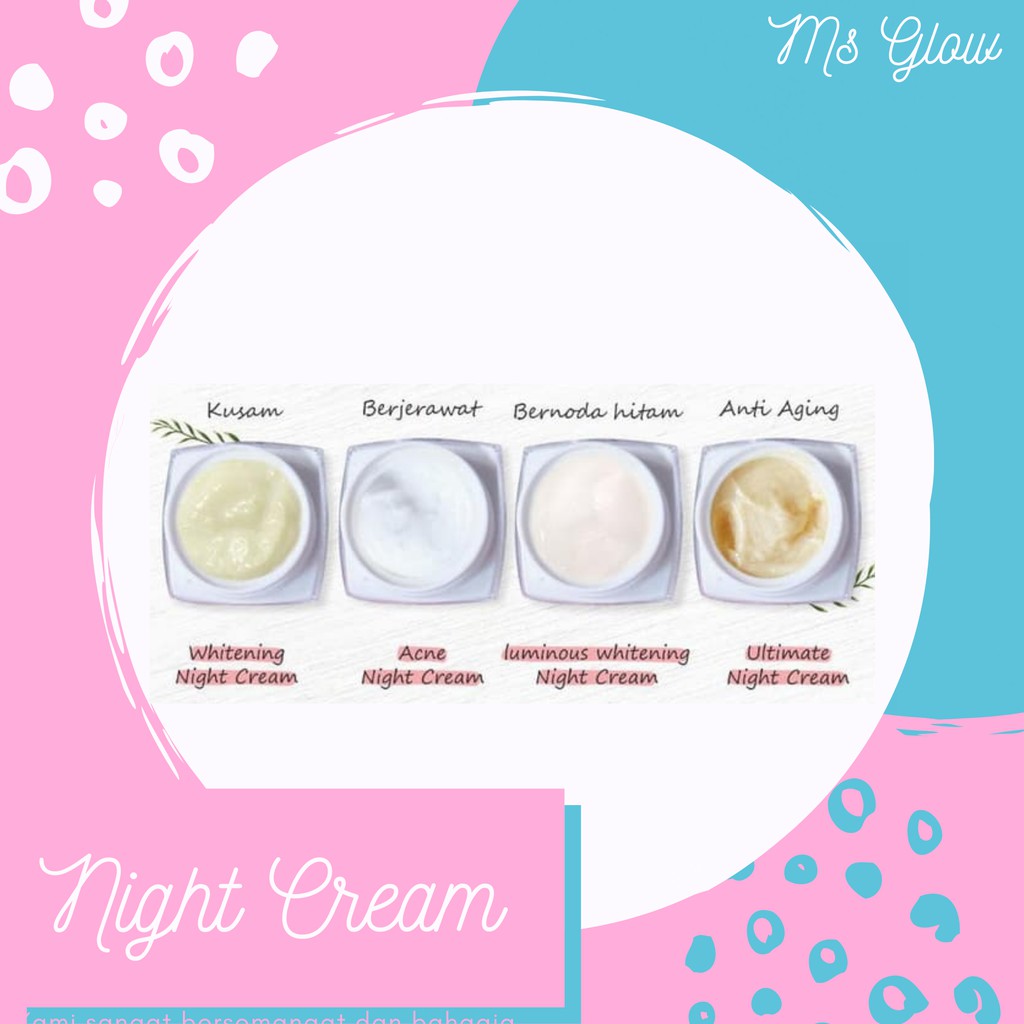 Suplier Ms Glow Original Night Cream Pemutih Wajah / Penghilang Jerawat & Flek Hitam Original Official Store E3RkVpfLL5l1Ab