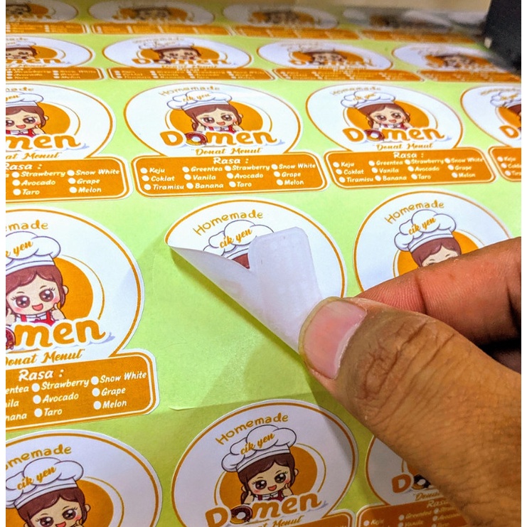 Stiker Label Custom 3cmx3cm stiker makanan stiker toko online sticker minuman waterproof