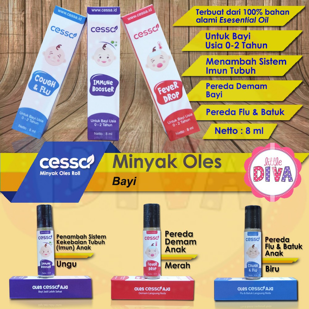 ORI 8ML CESSA Baby and Kids 0-2 Tahun Minyak Oles untuk Demam Flu batuk immune flue asli cesa