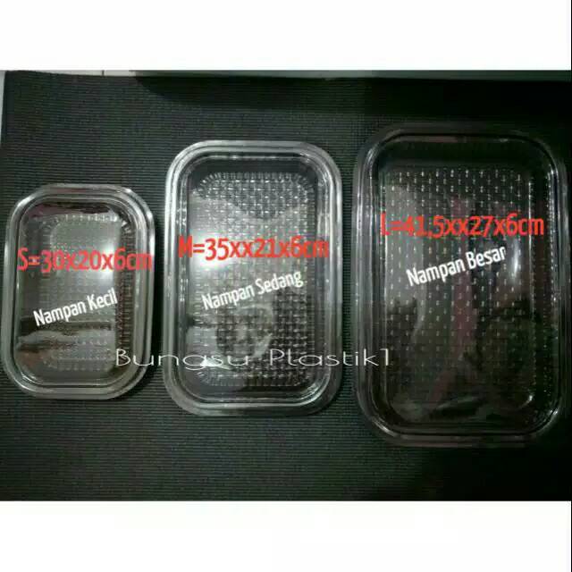 isi 10pcs Nampan Mika Plastik Kue /Mika Kue Tray kue Kecil/Kotak Kue uk Kecil Sedang dan Besar