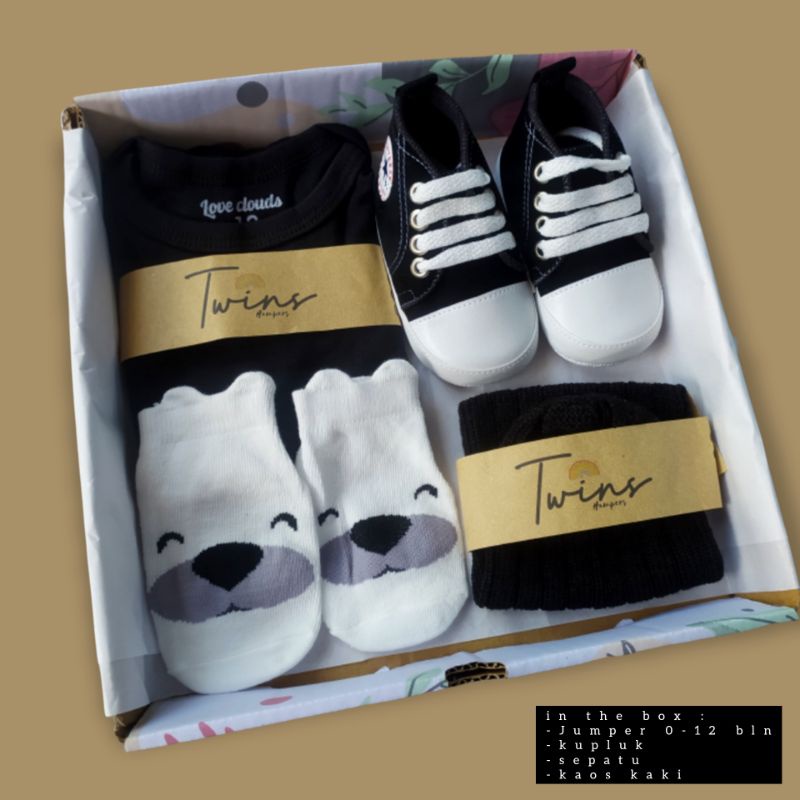 Hampers bayi/ hampers baby newbron / gift box / kado lahiran-Hitam 3