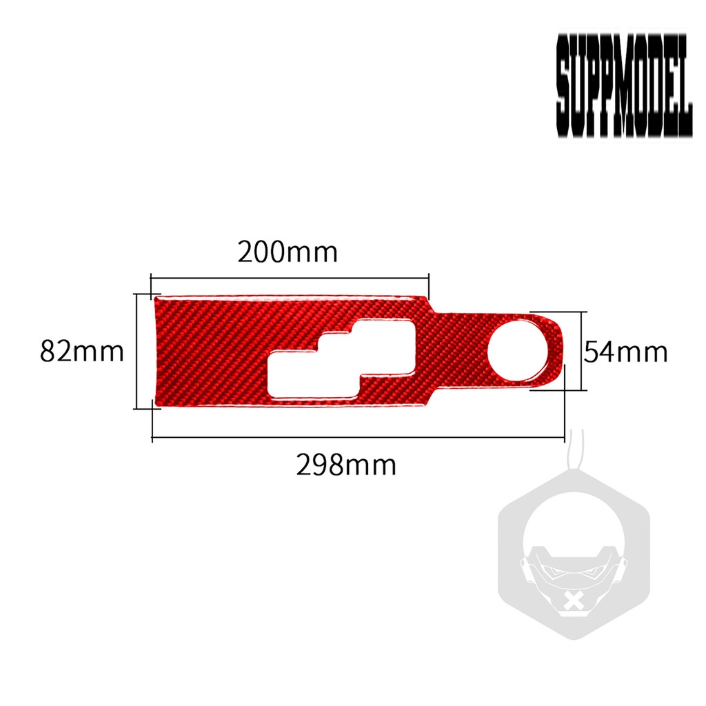 Suppmodelx Stiker Cover Panel Persneling Mobil Bahan Carbon Fiber Warna Merah Untuk GTR R35 2008-2016