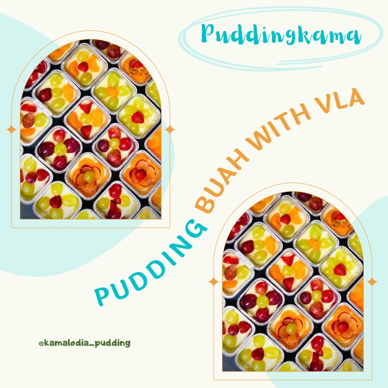 

Pudding Buah/Dessert/Puding dengan vla