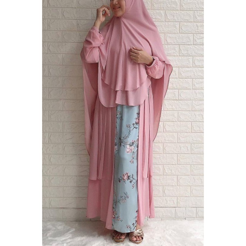 gamis syar'i set khimar (GAMIS +KHIMAR)