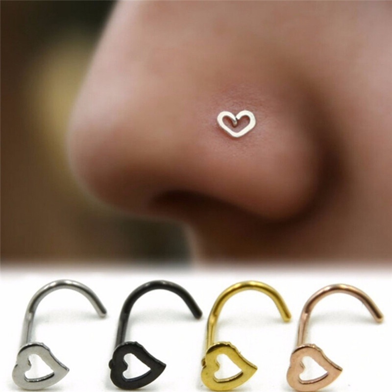 Cincin Tindik Hidung / Bibir / Tubuh Bahan Stainless Steel Gaya Punk