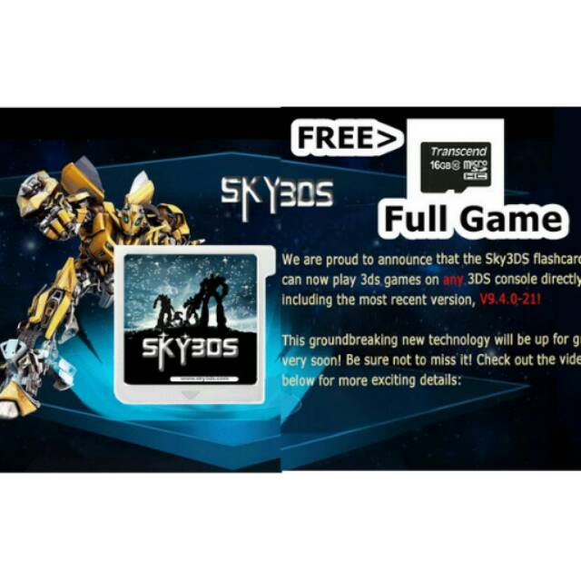 Sky3ds  3ds/3ds XL LL SEJENIS R4 UNTUK CFW GAME NINTENDO 3DS NEW 3DS NEW 2DS