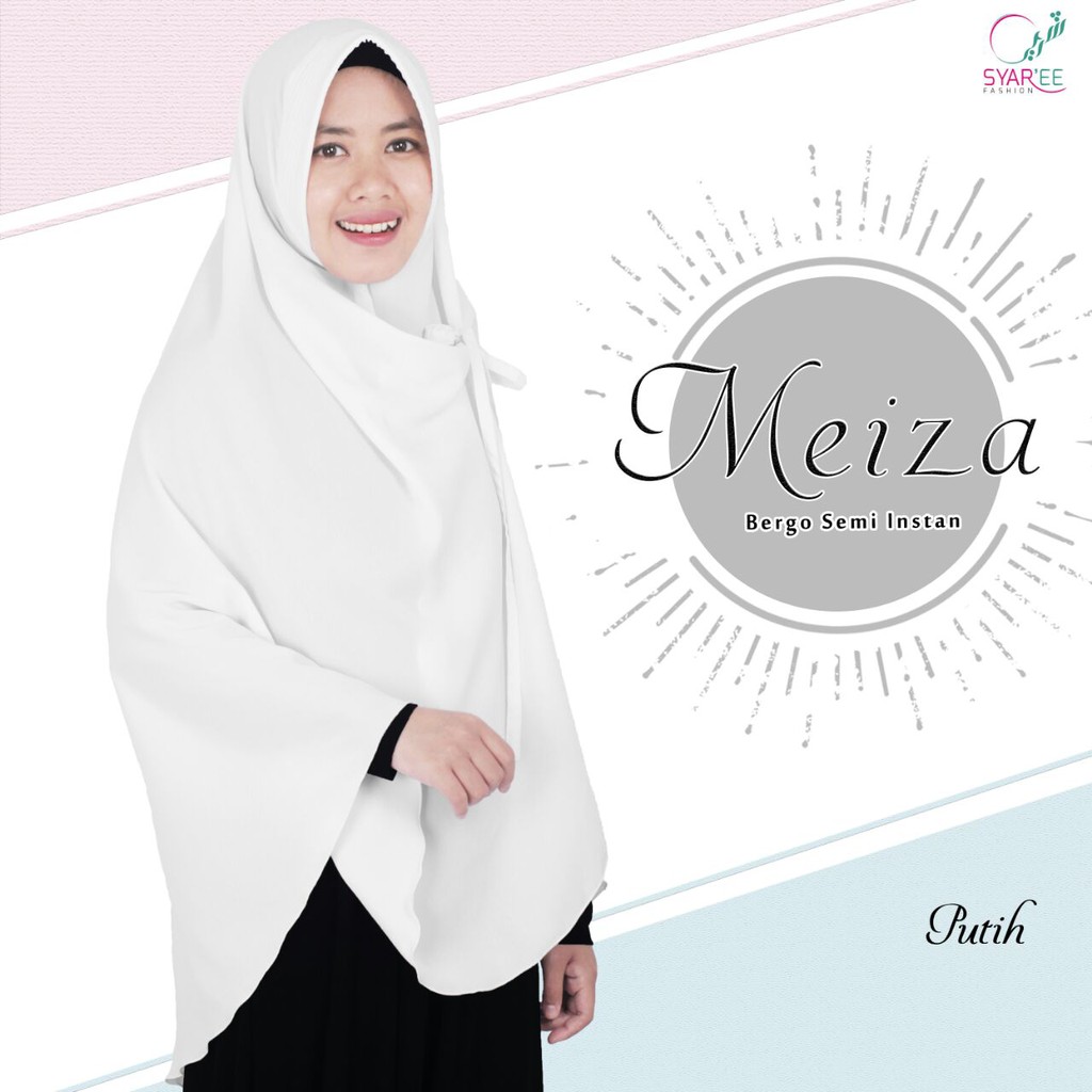 Bergo semi instan MEIZA warna PUTIH