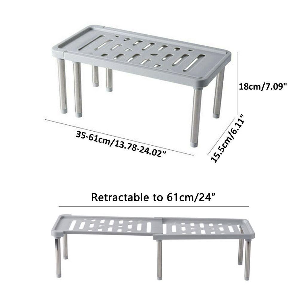 Solighter Adjustable Lemari Rak Plastik Hemat Ruang Rak Makeup Organizer Double Layer Stand Bumbu