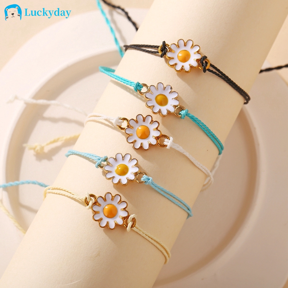  Gelang  Tali  Tenun Adjustable Gaya Retro Korea  Untuk Wanita 