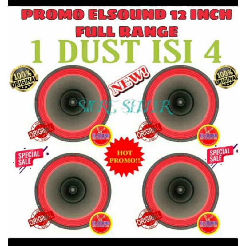 1Dust Isi 4 Speaker Elsound 12 INCH Corong Merah Full Range (PROMO)